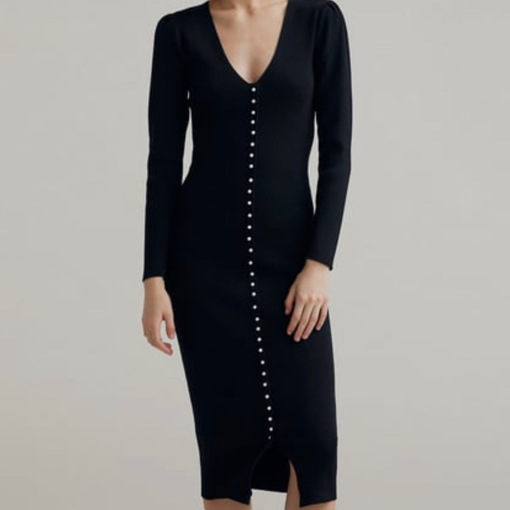 Zara Pearl Button Dress, XS